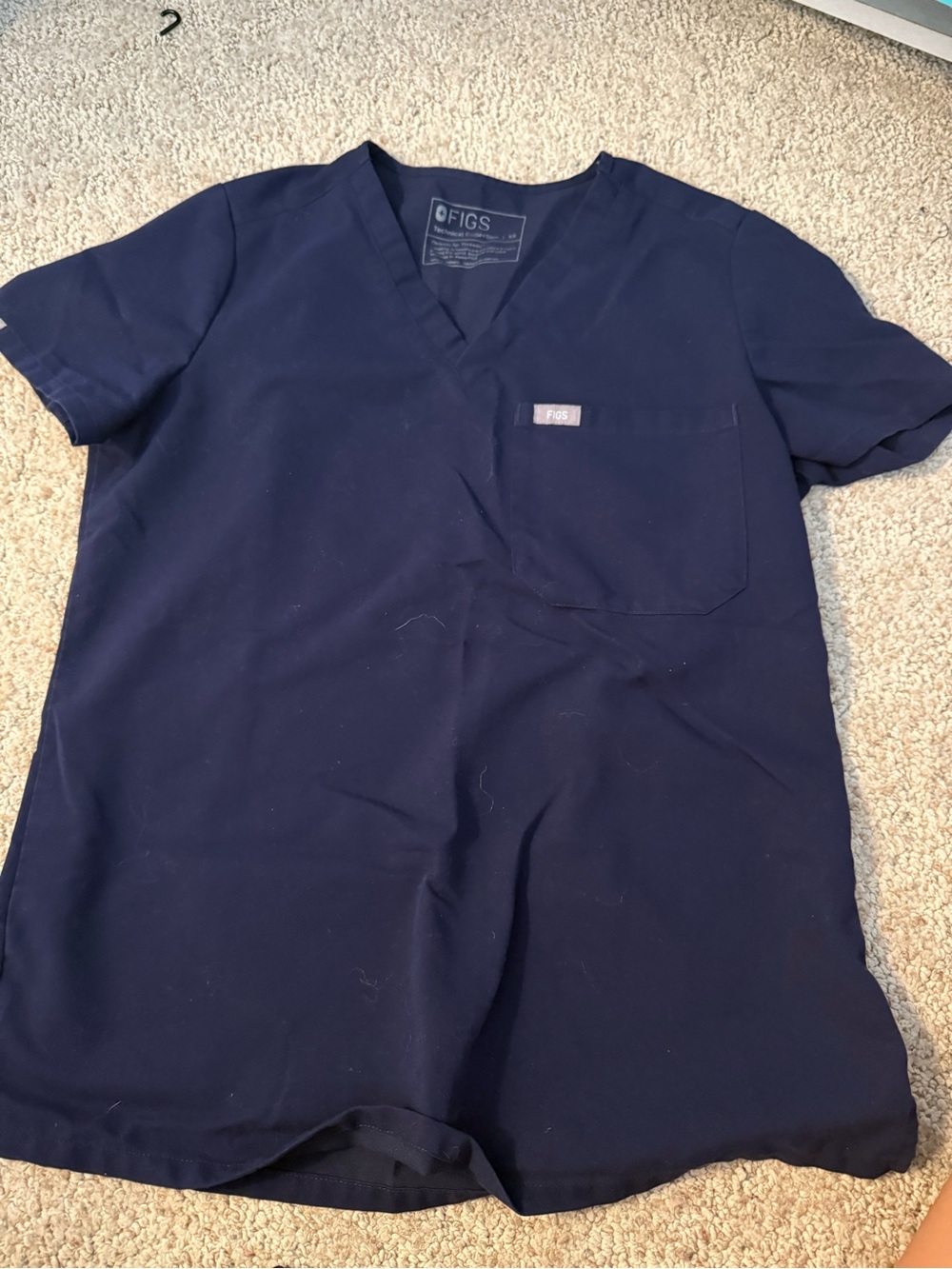 Figs XS Navy Catarina Scrub Top x2